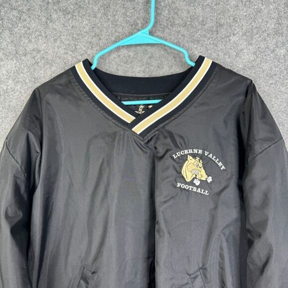 VTG Game Sportswear Jacket Men XL USA Pullover Black Nylon Bomber Football - Picture 2 of 9